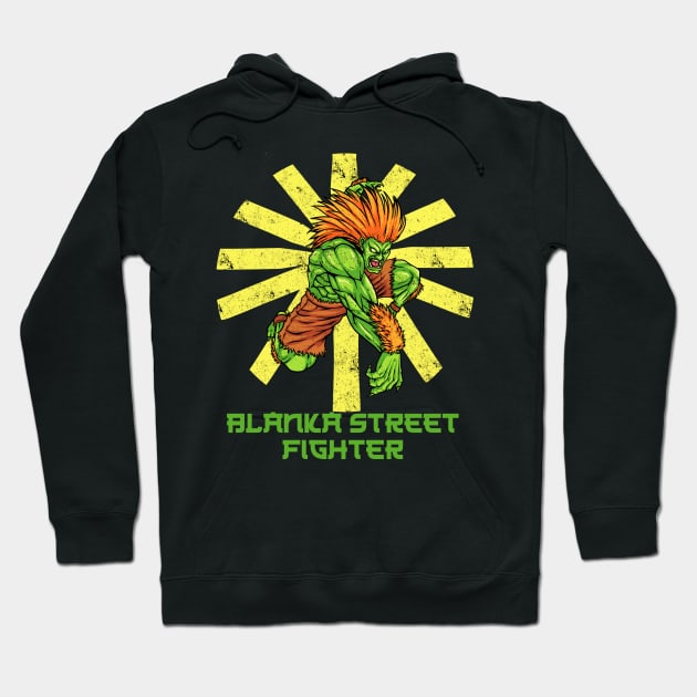 Blanka Street Fighter Retro Japanese Hoodie by thelazyshibaai